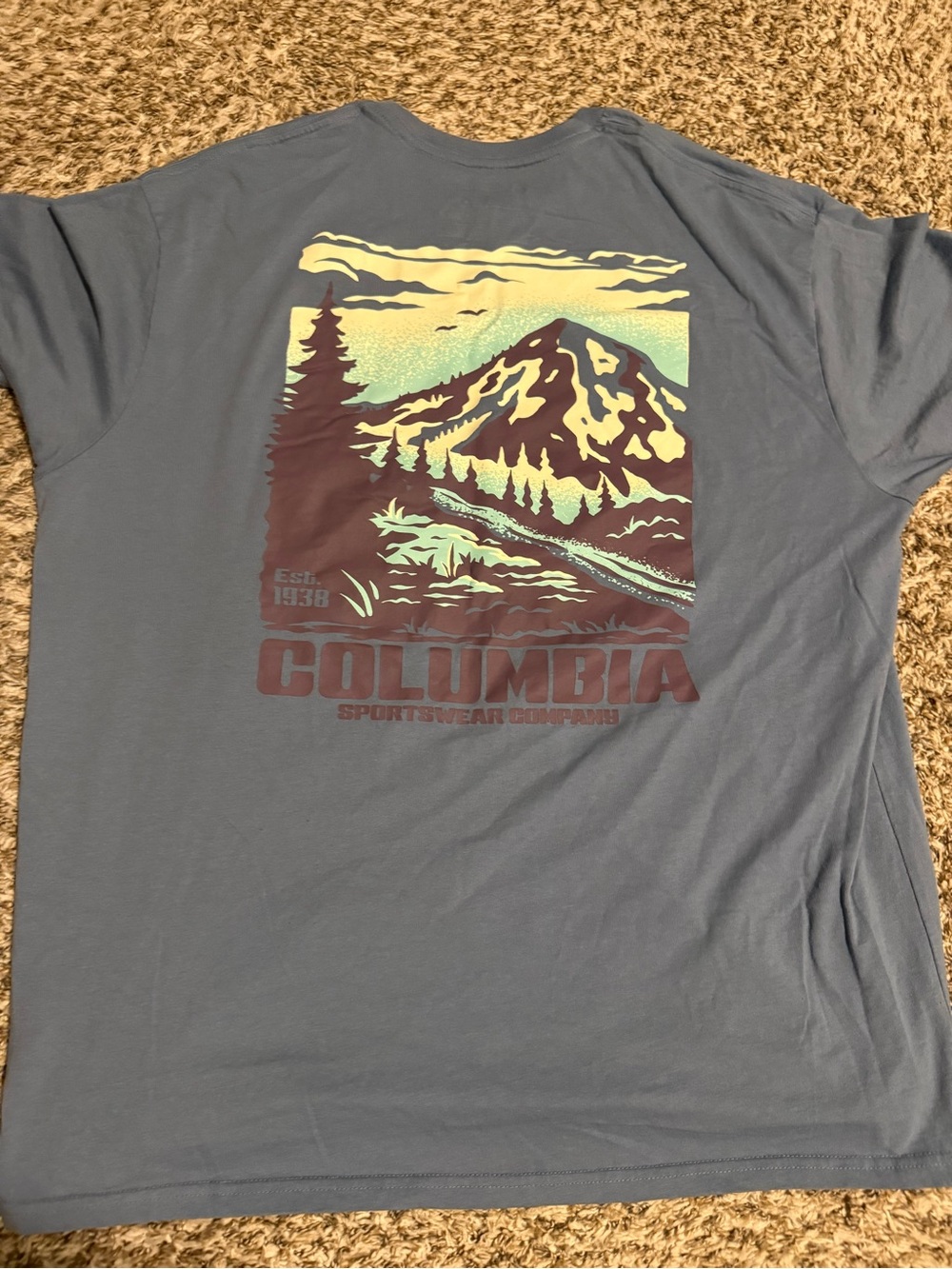 Columbia Blue Graphic Mountain Short-Sleeve Tee